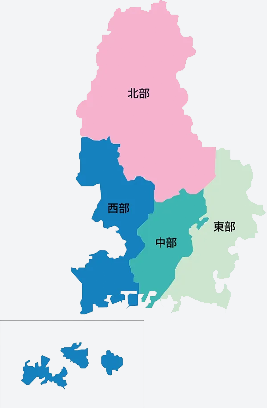 姫路エリアマップ（北部・西部・中部・東部・離島）